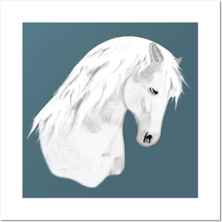 Horse Lovers White Horse Posters and Art